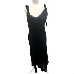 REDUX 90s Y2K Black Silk Handkerchief Hemline Dress Size 10